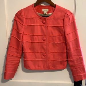 J. crew Coral Linen Jacket